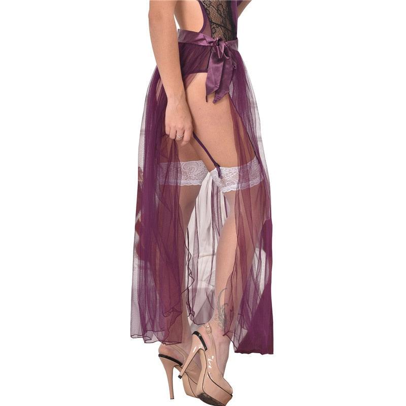 Great Transparent Lace Up Mesh Split Skirt Women Floor Length Long Maxi Skirts Sexy Street Style A Line Long Overskirt (TSL1)(TSB2)(TSB4)(1U29)