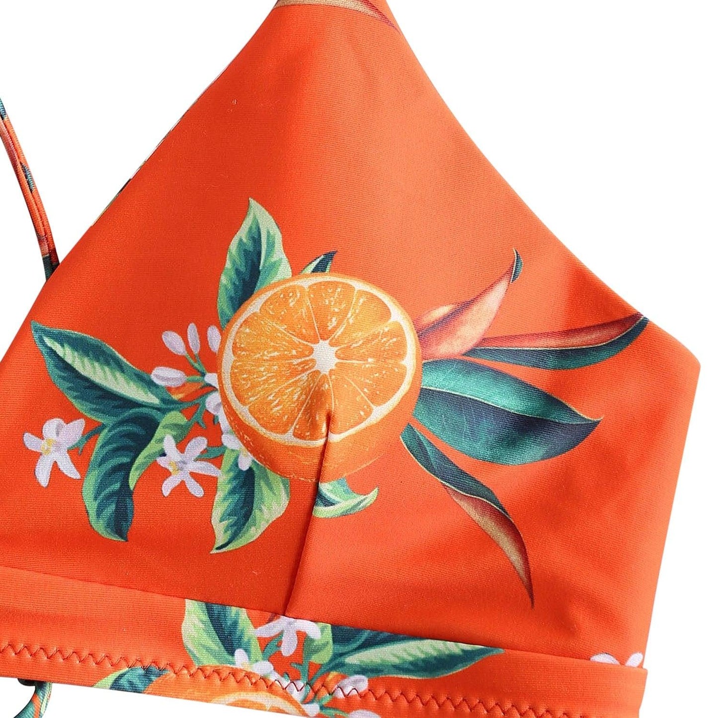 Cute Orange Printed Bikini Set- Sexy Women Swimwear - New Push Up Bathing Suit - Female Brazilian Bikini Set (1U26)