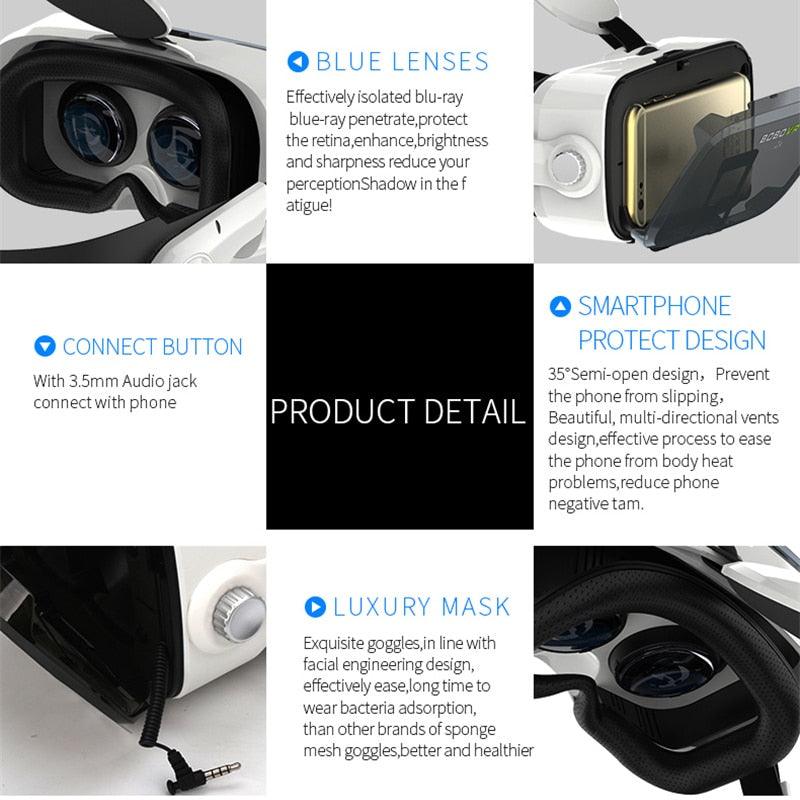 Original BOBOVR Z4 Leather 3D Cardboard Helmet Virtual Reality VR Glasses Headset Stereo BOBO VR for 4-6' Mobile Phone (D55)(RG)(1U55)