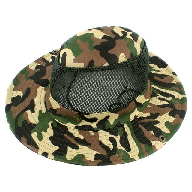 Great Outdoor Large Eaves Sunshade Cap - Camouflage Fisherman's Hat - Fishing Caps (2U102)