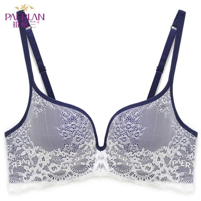 Great Seamless Wire Free Lace Bra - Push Up 1Piece Sexy Back Closure Underwear - Women Cup (TSB3)(TSB2)(F27)