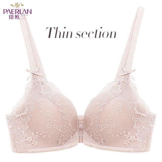 Nice Women's Bra - Floral Lace 1 Piece Small Chest Push Up Bra - Sexy Underwear Bow 3/4 Cup (D27)(TSB3)