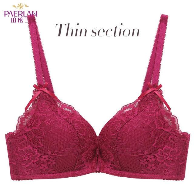 Nice Women's Bra - Floral Lace 1 Piece Small Chest Push Up Bra - Sexy Underwear Bow 3/4 Cup (D27)(TSB3)