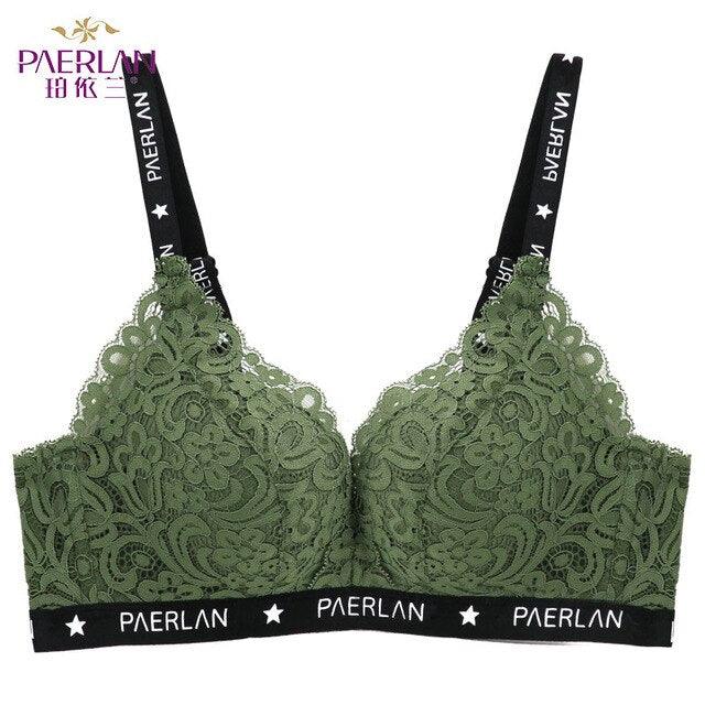 Cute Wire Free Push Up Sexy Women's Bras - Letter Small Breast Adjusts Back Closure Underwear 3/4 Cup - 1Piece(TSB3)