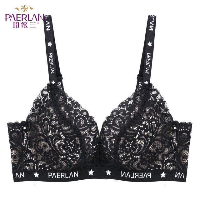Cute Wire Free Push Up Sexy Women's Bras - Letter Small Breast Adjusts Back Closure Underwear 3/4 Cup - 1Piece(TSB3)