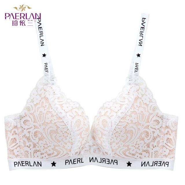 Cute Wire Free Push Up Sexy Women's Bras - Letter Small Breast Adjusts Back Closure Underwear 3/4 Cup - 1Piece(TSB3)
