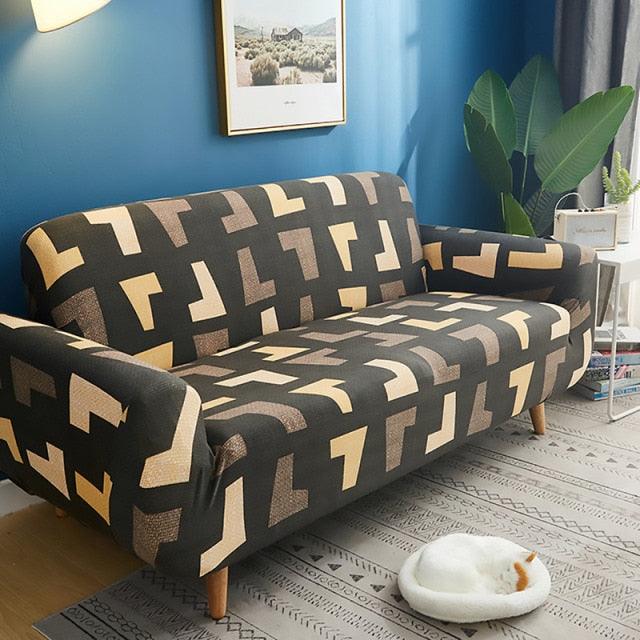 Elastic Print Sofa Cover All-inclusive Couch Slipcovers For Living Room Couch Cover L shape Armchair Cover 1/2/3/4 Seat (7W3)(F74)