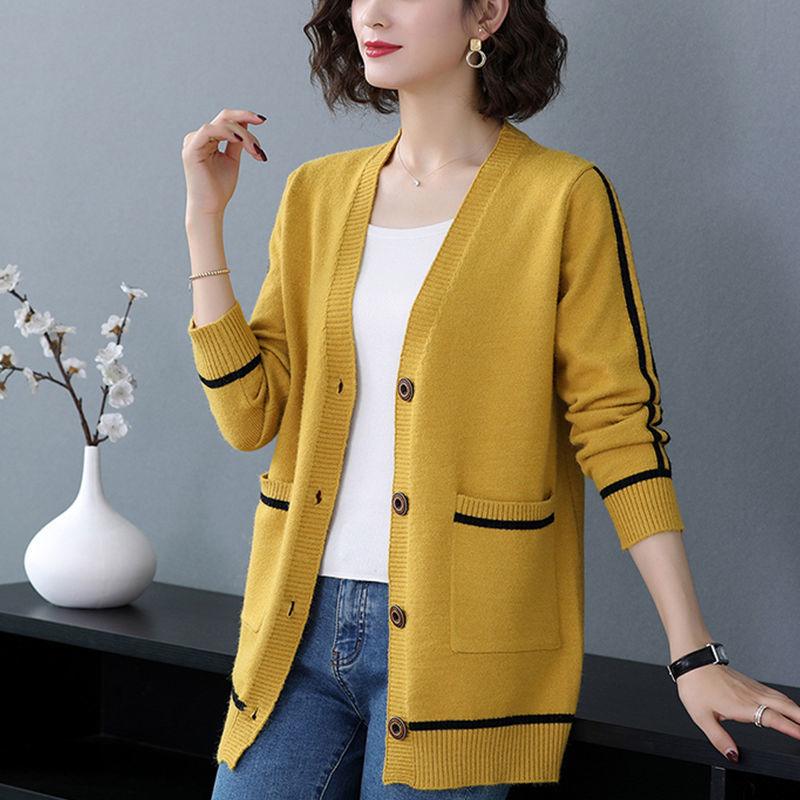 Cute Fashion Women's Cardigan - Casual Autumn V Neck Sweater - Soft Knitted Jacket Coat (TP4)(TB8C)(BCD2)(F20)(F35)