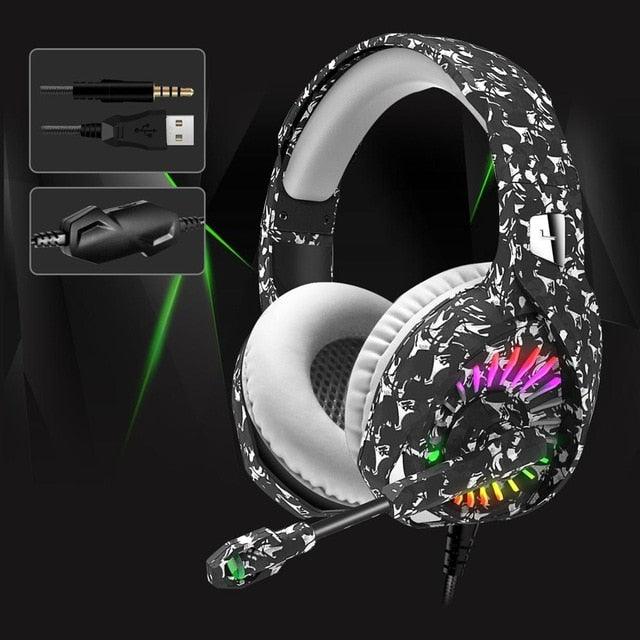 PS4 Gaming Headphones 4D Stereo RGB Marquee Earphones Headset with Microphone for New Xbox One/Laptop/Computer Tablet Gamer (AH)(F49)