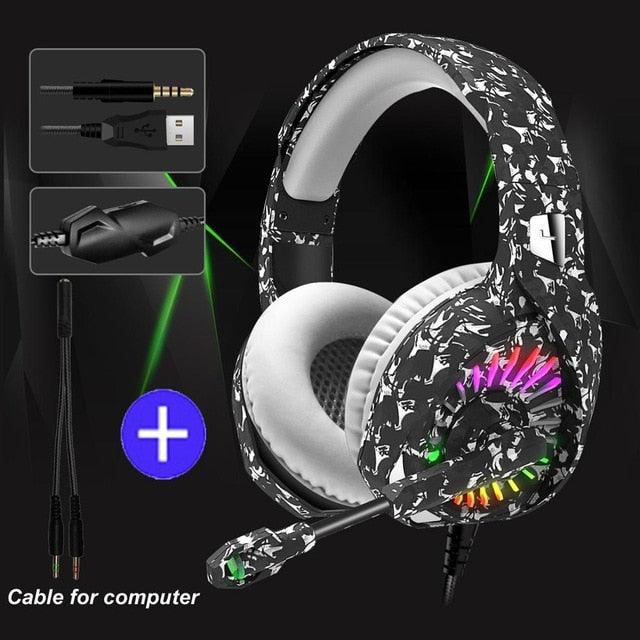 PS4 Gaming Headphones 4D Stereo RGB Marquee Earphones Headset with Microphone for New Xbox One/Laptop/Computer Tablet Gamer (AH)(F49)