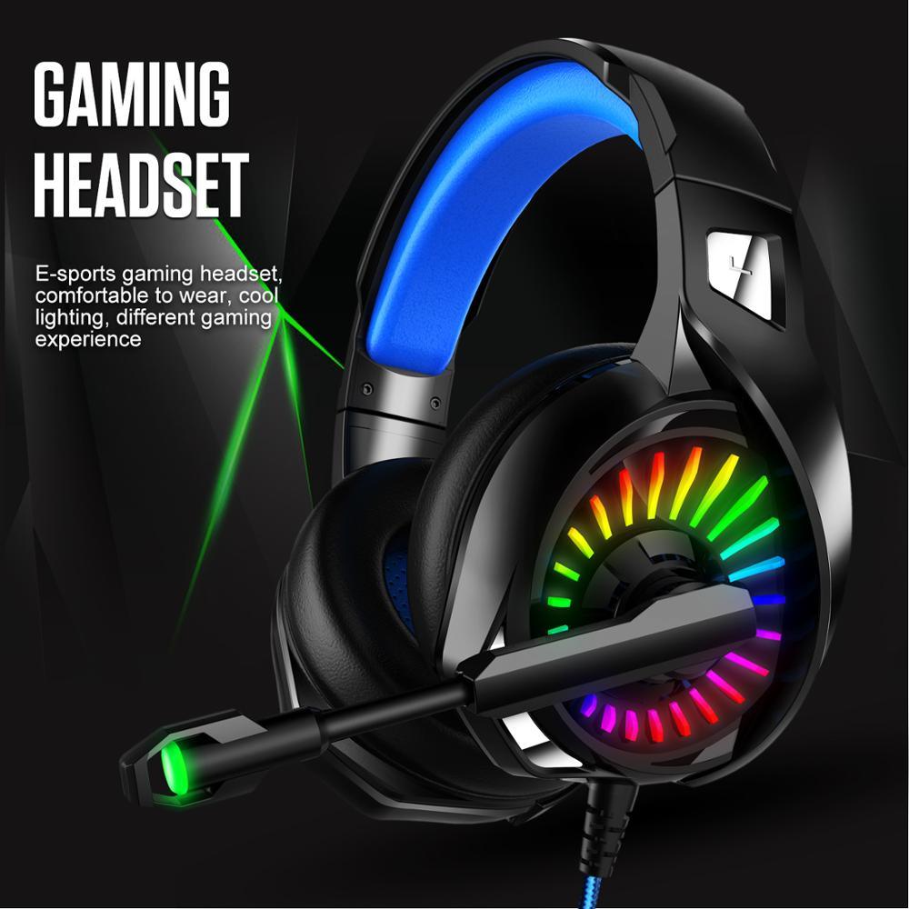 PS4 Gaming Headphones 4D Stereo RGB Marquee Earphones Headset with Microphone for New Xbox One/Laptop/Computer Tablet Gamer (AH)(F49)