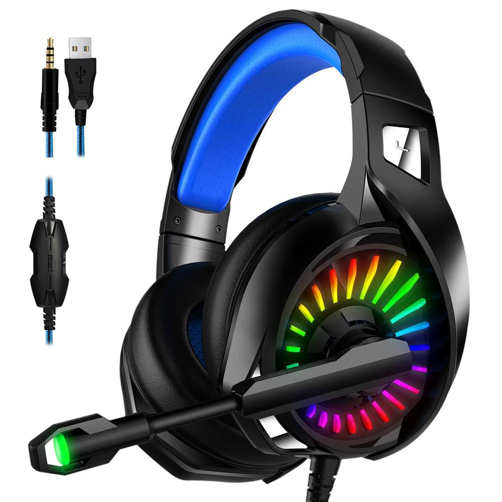 PS4 Gaming Headphones 4D Stereo RGB Marquee Earphones Headset with Microphone for New Xbox One/Laptop/Computer Tablet Gamer (AH)(F49)