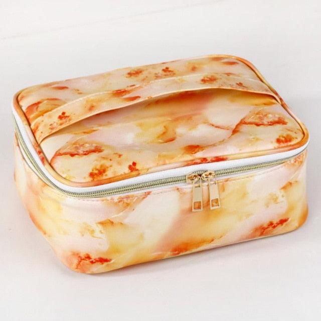 PU Marble Cosmetic Bag - Make Up Bags - Waterproof Necessaries Storage Organizer Toilet Travel (1U79)