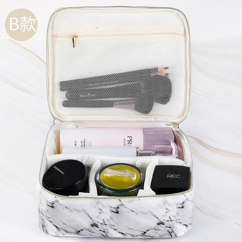 PU Marble Cosmetic Bag - Make Up Bags - Waterproof Necessaries Storage Organizer Toilet Travel (1U79)