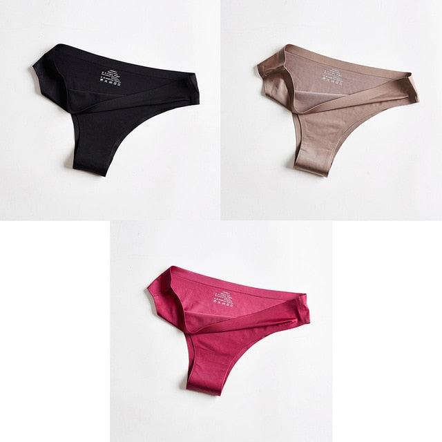 Women's Underwear - Sexy Seamless Female T-back Solid Thong - 3 Pcs (TSP1)(TSP3)