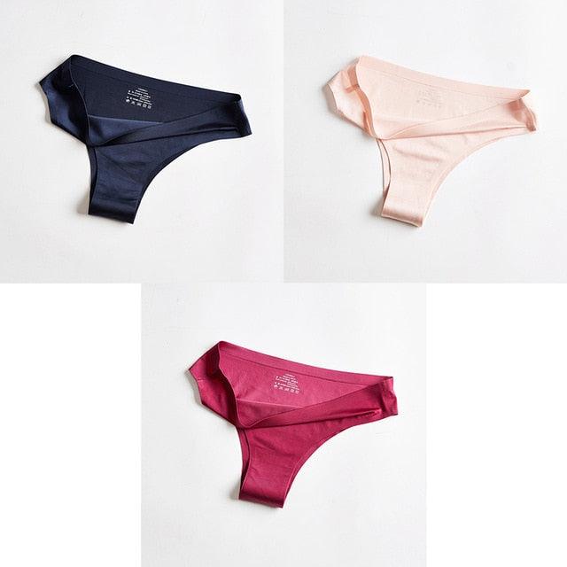 Women's Underwear - Sexy Seamless Female T-back Solid Thong - 3 Pcs (TSP1)(TSP3)