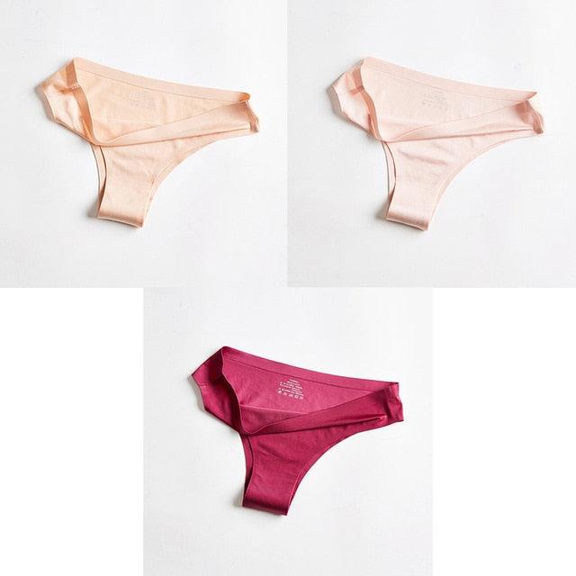 Women's Underwear - Sexy Seamless Female T-back Solid Thong - 3 Pcs (TSP1)(TSP3)