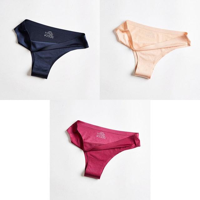 Women's Underwear - Sexy Seamless Female T-back Solid Thong - 3 Pcs (TSP1)(TSP3)