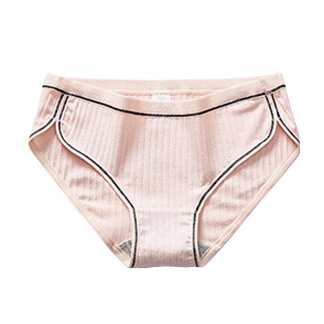 Women Pure Color Panties - Waist Plus Fat Underwear - Hip Cotton Women's Underwear (2U28)