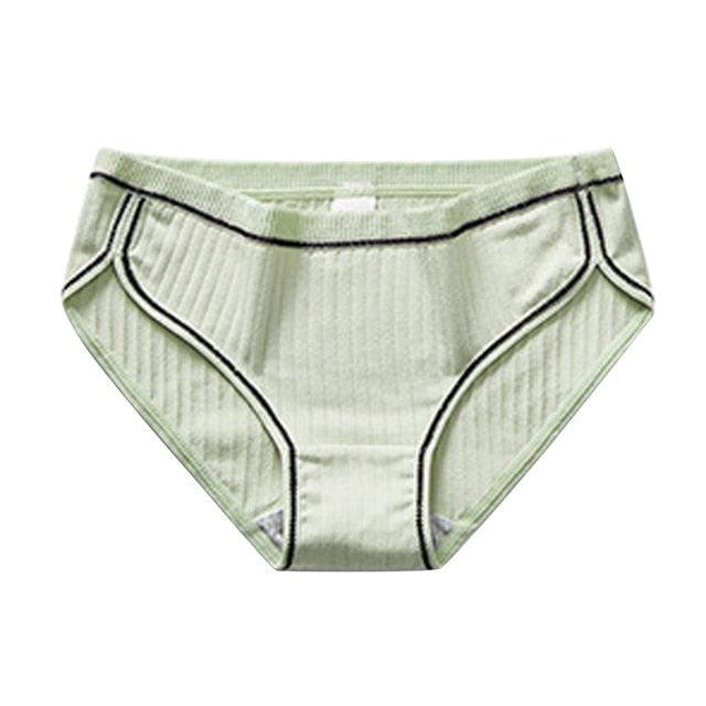 Women Pure Color Panties - Waist Plus Fat Underwear - Hip Cotton Women's Underwear (2U28)
