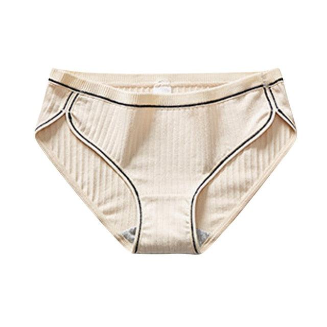 Women Pure Color Panties - Waist Plus Fat Underwear - Hip Cotton Women's Underwear (2U28)