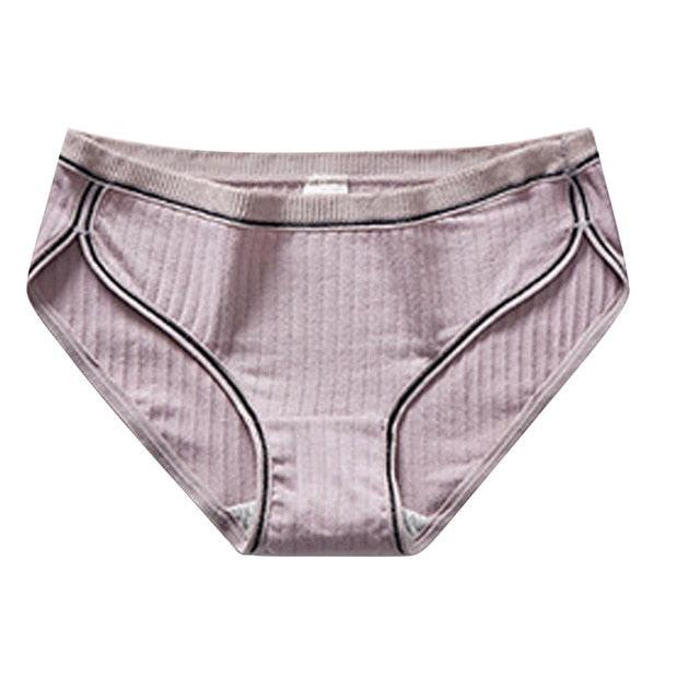 Women Pure Color Panties - Waist Plus Fat Underwear - Hip Cotton Women's Underwear (2U28)