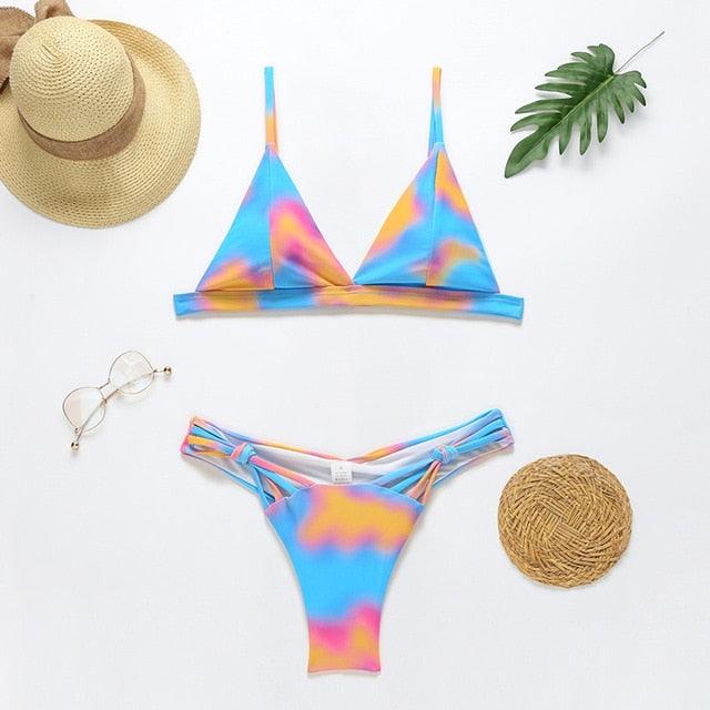 Gorgeous Sexy Swimsuit - Female Triangle Push Up Bikini - Knot Swimwear - Women Bathing Suit (D26)(TB8D)