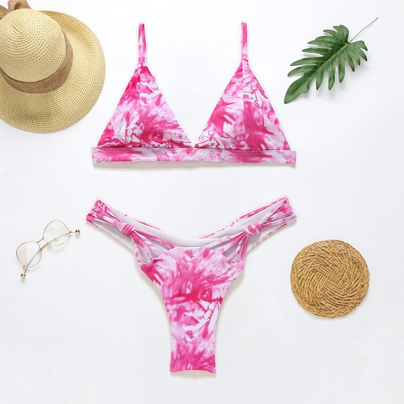 Gorgeous Sexy Swimsuit - Female Triangle Push Up Bikini - Knot Swimwear - Women Bathing Suit (D26)(TB8D)