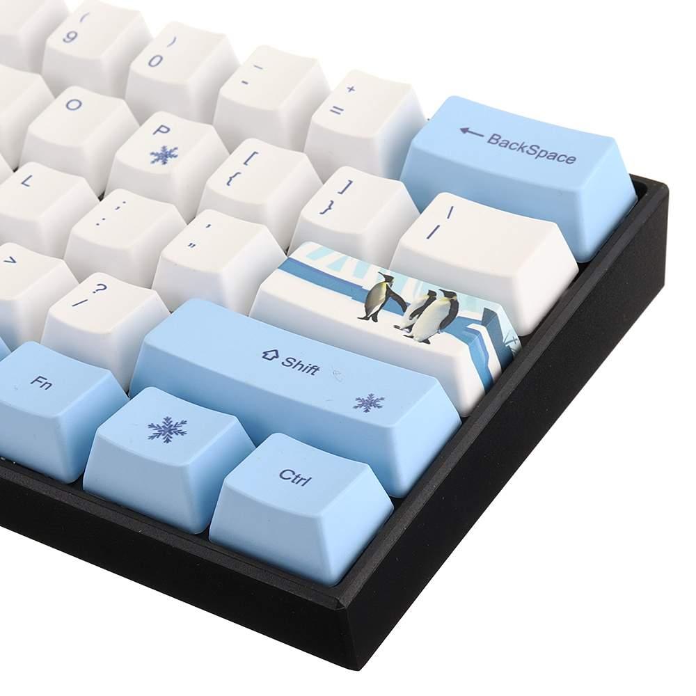 Penguin Theme Keycap PBT Sublimation OEM Keycap for GK61 GK64 Mechanical Gaming Keyboard for PC Desktop Laptop (D52)(CA1)