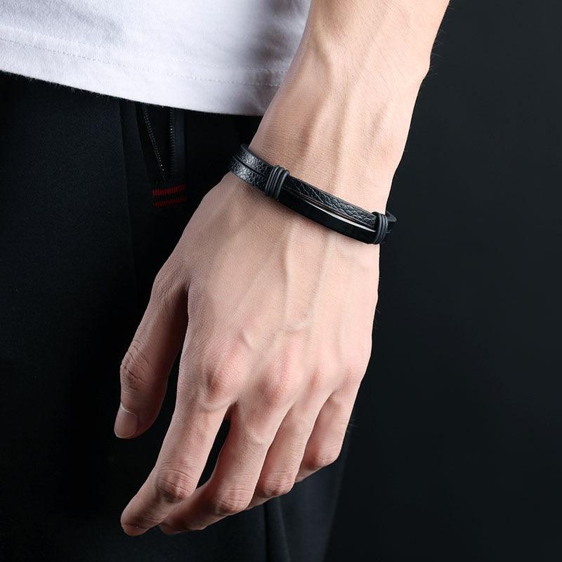 Personalized Engraved Name Bar Bracelet - Men Jewelry Stainless Steel ID Bracelets (2U83)