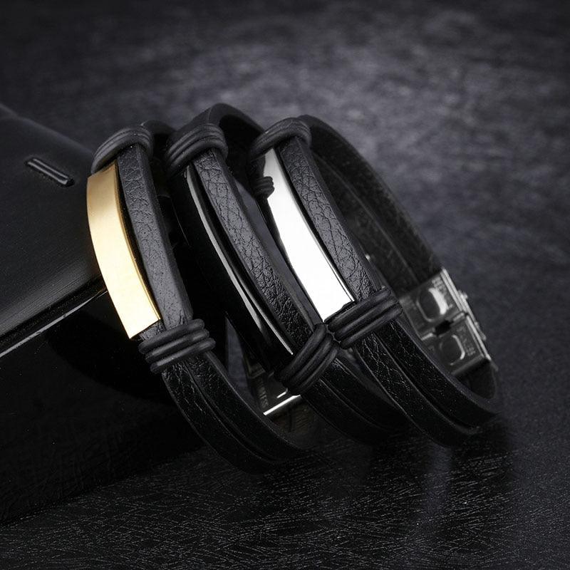 Personalized Engraved Name Bar Bracelet - Men Jewelry Stainless Steel ID Bracelets (2U83)