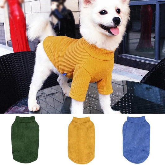 Pet Autumn And Winter Super Soft Thickening Solid-colored Bottom Shirt - Small And Medium Dogs Warm T-shirt (2U69)