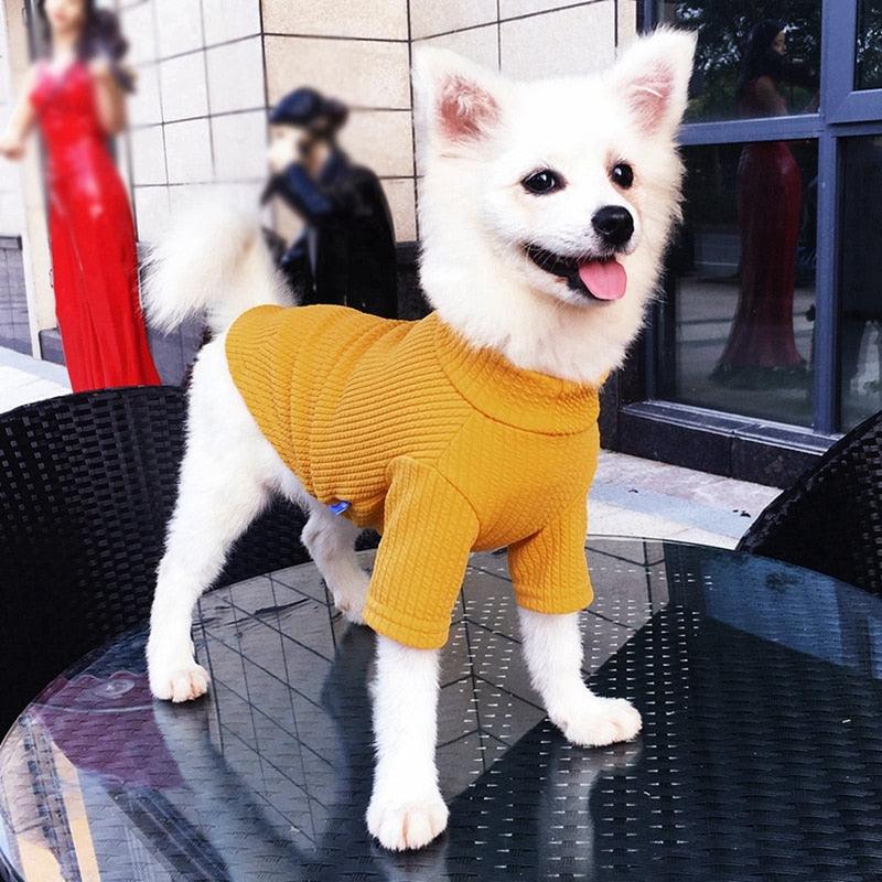 Pet Autumn And Winter Super Soft Thickening Solid-colored Bottom Shirt - Small And Medium Dogs Warm T-shirt (2U69)