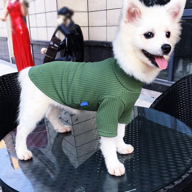 Pet Autumn And Winter Super Soft Thickening Solid-colored Bottom Shirt - Small And Medium Dogs Warm T-shirt (2U69)