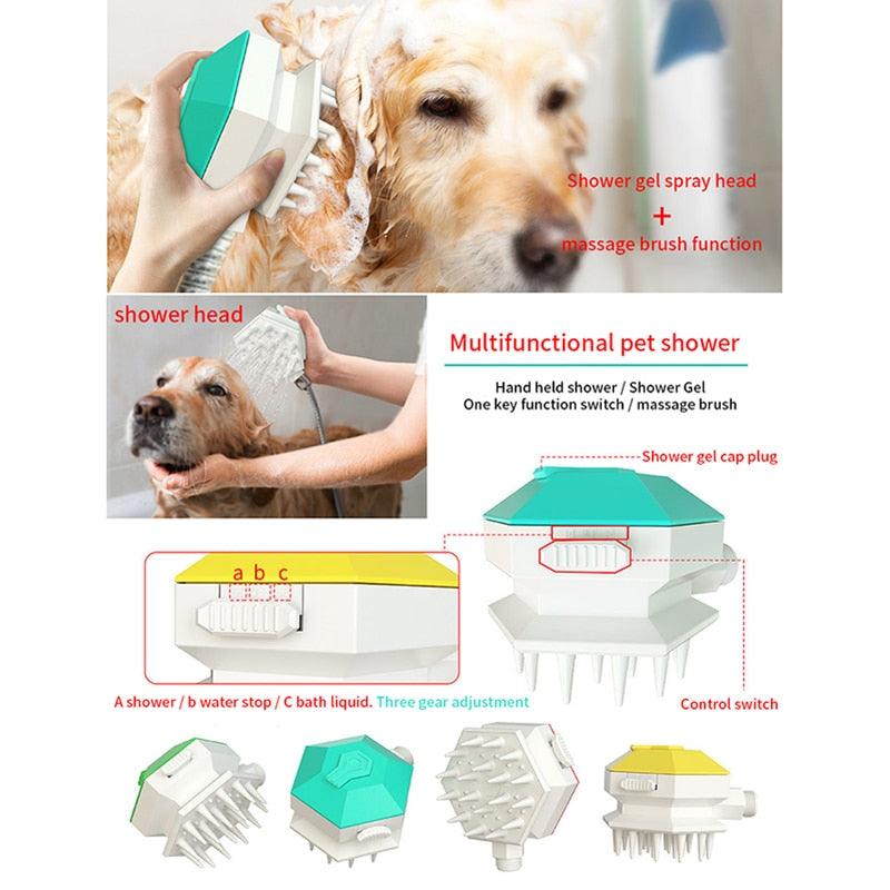 Pet Bath Sprayer - Handheld Massage Shampoo Shower Nozzle Comb Pet Grooming Bathing Tools (1U72)