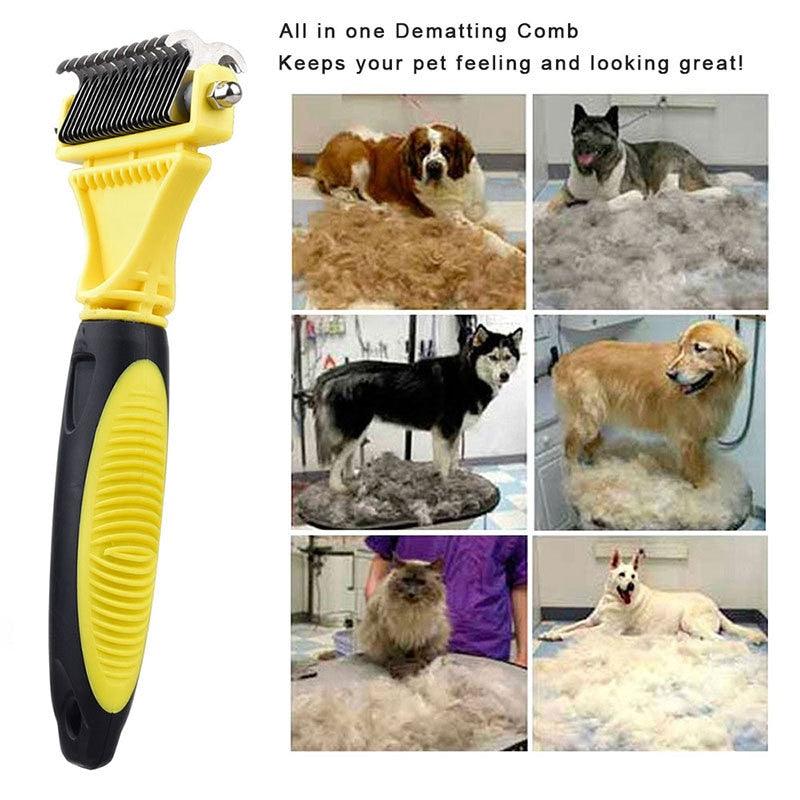 Pet Dematting Comb 23+12 Double Sided Rounded Teeth Combs For Dog And Cat (9W1)(F72)
