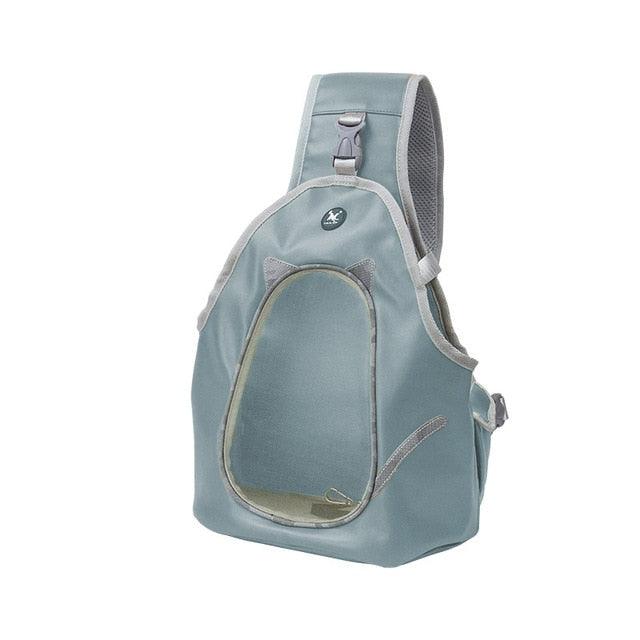 Pet Bag - Foldable Backpack - PU Leather Cat Dog Carrier Bags - Outdoor Travel Handbag Pouch Mesh Shoulder (2U75)