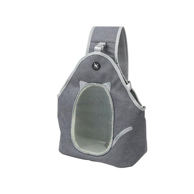 Pet Bag - Foldable Backpack - PU Leather Cat Dog Carrier Bags - Outdoor Travel Handbag Pouch Mesh Shoulder (2U75)