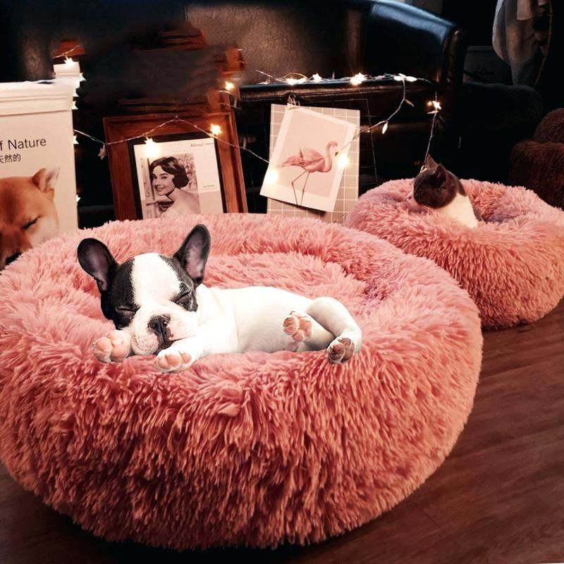 Pet Dog Bed Long Plush Super Soft Pet Bed Kennel Round Dog - House Cat Bed For Dogs Bed (6W3)(4W3)(F74)