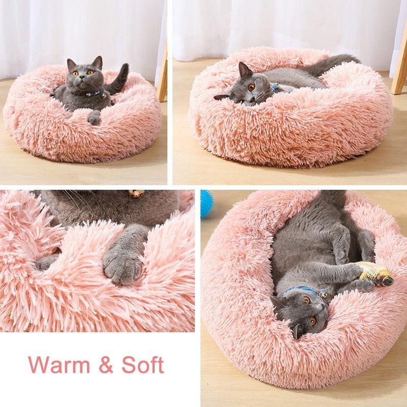 Pet Dog Bed Long Plush Super Soft Pet Bed Kennel Round Dog - House Cat Bed For Dogs Bed (6W3)(4W3)(F74)