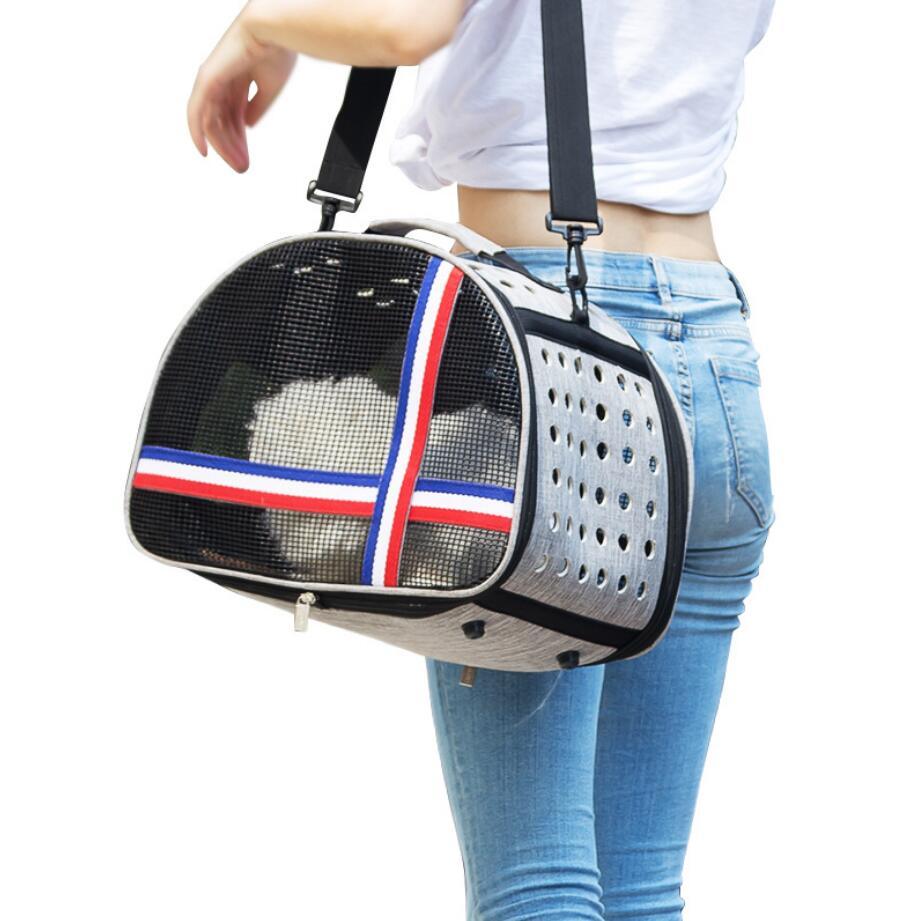 Pet Dog Cat Carrier Bag - Outdoor Travel Pet Handbag - Portable Cat Puppy Shoulder Carrying Bag (5LT1)(F106)