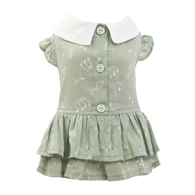 Pet Dog Girls Dresses - Practical Note Patterns Pet Dog Cat Skirt Clothes - Cute Puppy Princess Dress (2U69)