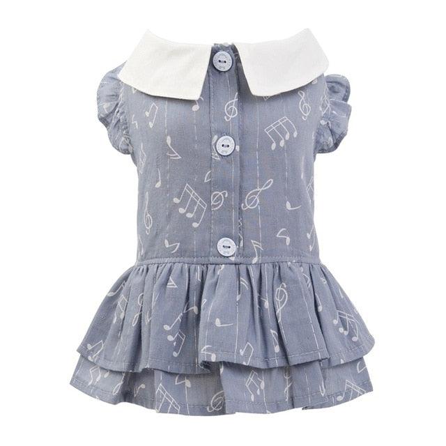 Pet Dog Girls Dresses - Practical Note Patterns Pet Dog Cat Skirt Clothes - Cute Puppy Princess Dress (2U69)