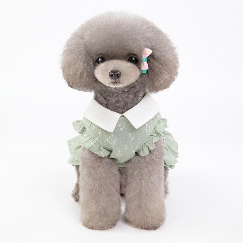 Pet Dog Girls Dresses - Practical Note Patterns Pet Dog Cat Skirt Clothes - Cute Puppy Princess Dress (2U69)