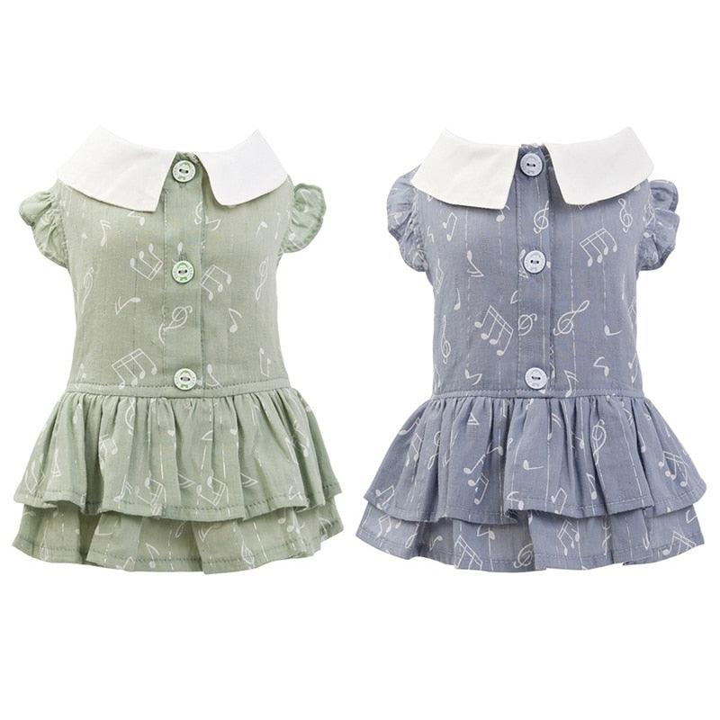 Pet Dog Girls Dresses - Practical Note Patterns Pet Dog Cat Skirt Clothes - Cute Puppy Princess Dress (2U69)