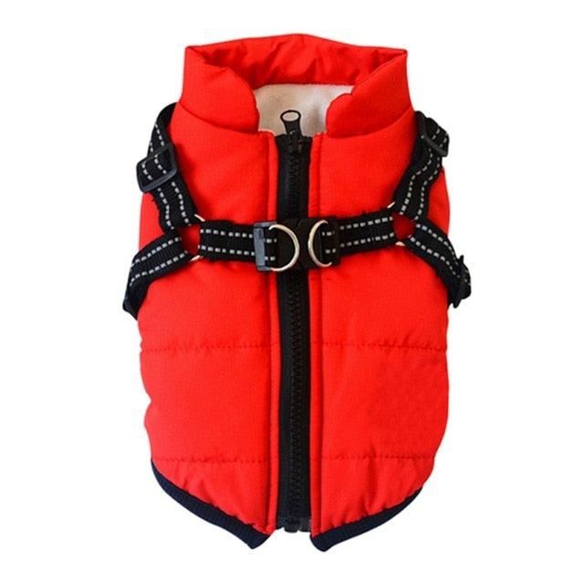 Pet Dog Jacket With Harness - Winter Warm Dog Clothes - Waterproof Big Dog Coat Costumes (2U69)