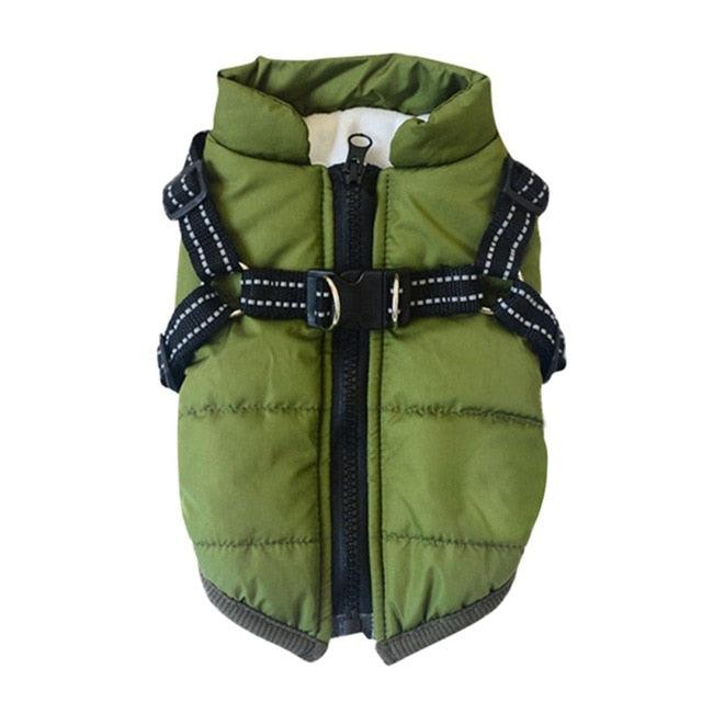 Pet Dog Jacket With Harness - Winter Warm Dog Clothes - Waterproof Big Dog Coat Costumes (2U69)