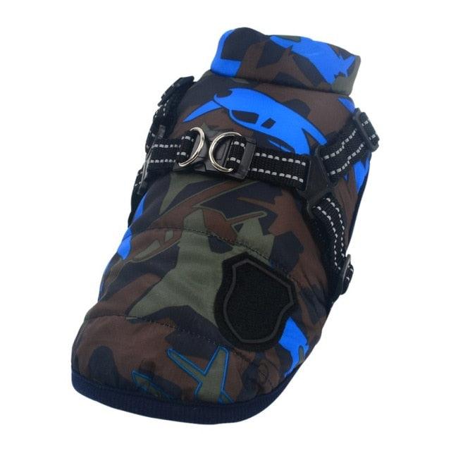 Pet Dog Jacket With Harness - Winter Warm Dog Clothes - Waterproof Big Dog Coat Costumes (2U69)