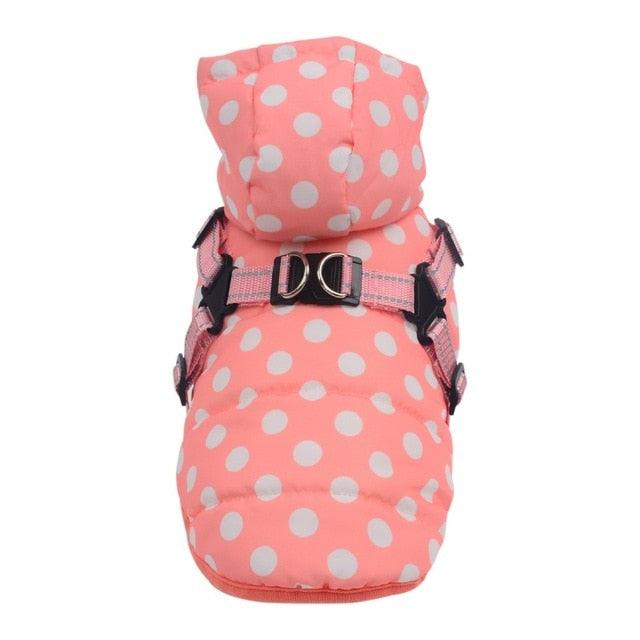 Pet Dog Jacket With Harness - Winter Warm Dog Clothes - Waterproof Big Dog Coat Costumes (2U69)