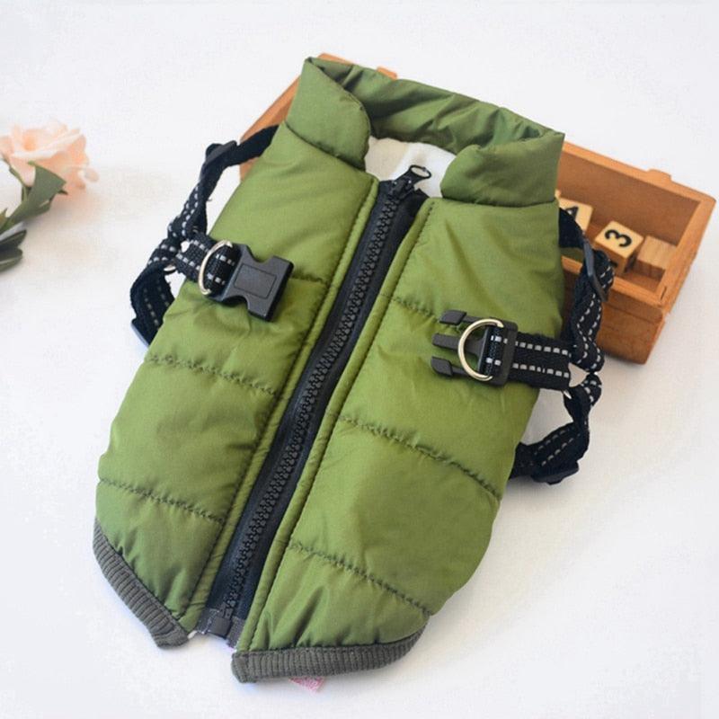 Pet Dog Jacket With Harness - Winter Warm Dog Clothes - Waterproof Big Dog Coat Costumes (2U69)
